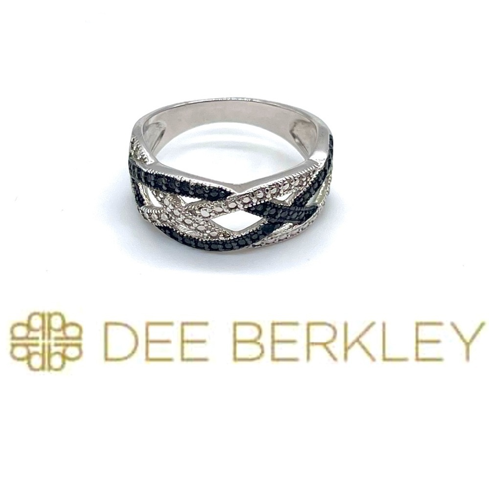 Dee Berkley Diamond Black& White Diamond Braided with 925 Sterling Silver